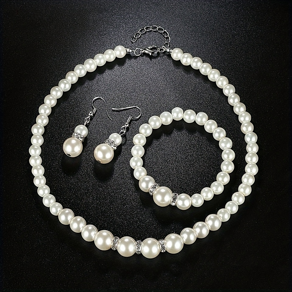 Kpop Style Jewelry Set Silver Plated Milky Stone for Daily Outfits Evening